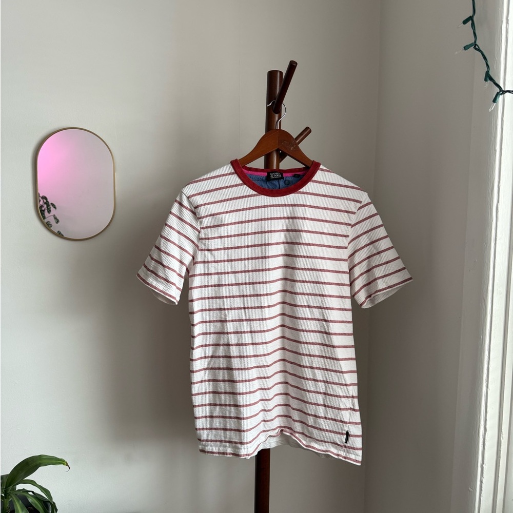 Scotch & Soda Red and White Striped Tee